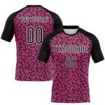 Personalized Pink Black-White Geometric Shape Sublimation Volleyball Uniform Jersey Team Custom Name and Number