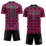 Personalized Pink Black-White Geometric Shapes Sublimation Soccer Uniform Jersey Team Custom Name and Number