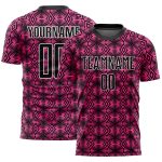 Personalized Pink Black-White Geometric Shapes Sublimation Soccer Uniform Jersey Team Custom Name and Number