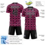 Personalized Pink Black-White Geometric Shapes Sublimation Soccer Uniform Jersey Team Custom Name and Number