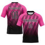 Personalized Pink Black-White Lines Sublimation Volleyball Uniform Jersey