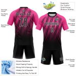 Personalized Pink Black-White Lines Sublimation Volleyball Uniform Jersey