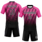 Personalized Pink Black-White Lines Sublimation Volleyball Uniform Jersey