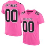 Personalized Pink Black-White Mesh Authentic Football Jersey Team Custom Name and Number