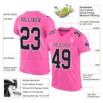 Personalized Pink Black-White Mesh Authentic Football Jersey Team Custom Name and Number