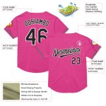 Personalized Pink Black-White Mesh Authentic Throwback Baseball Jersey Team Custom Name and Number