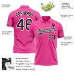 Personalized Pink Black-White Performance Vapor Golf Polo Shirt Team Custom Name and Number