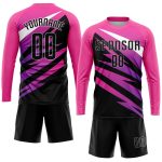 Personalized Pink Black-White Sublimation Soccer Uniform Jersey