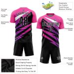 Personalized Pink Black-White Sublimation Soccer Uniform Jersey
