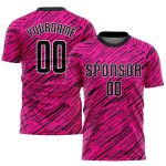 Personalized Pink Black-White Sublimation Soccer Uniform Jersey Team Custom Name and Number