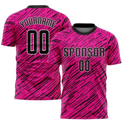 Personalized Pink Black-White Sublimation Soccer Uniform Jersey Team Custom Name and Number