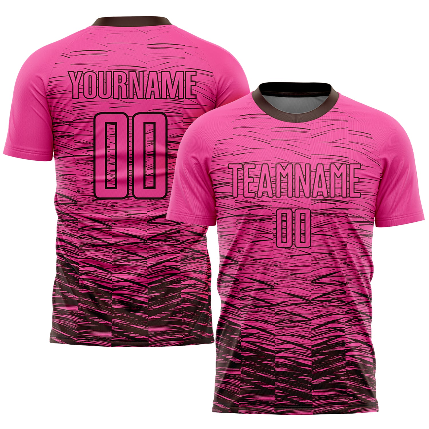 Personalized Pink Brown Sublimation Soccer Uniform Jersey Team Custom Name and Number