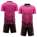 Personalized Pink Brown Sublimation Soccer Uniform Jersey Team Custom Name and Number