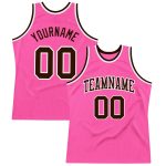 Personalized Pink Brown-White Authentic Throwback Basketball Jersey Team Custom Name and Number