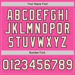 Personalized Pink Cream-Black Bomber Full-Snap Varsity Letterman Split Fashion Jacket Team Custom Name and Number