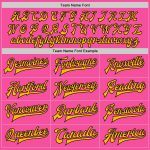 Personalized Pink Gold-Black Bomber Full-Snap Varsity Letterman Jacket Team Custom Name and Number