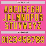 Personalized Pink Gold-Green Bomber Full-Snap Varsity Letterman Jacket Team Custom Name and Number