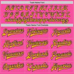 Personalized Pink Gold-Navy Bomber Full-Snap Varsity Letterman Jacket Team Custom Name and Number