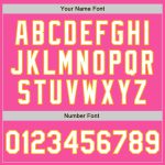 Personalized Pink Gold Pinstripe White Two-Button Unisex Softball Jersey Team Custom Name and Number