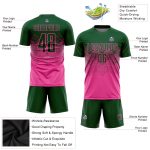 Personalized Pink Green Sublimation Soccer Uniform Jersey Team Custom Name and Number