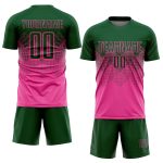 Personalized Pink Green Sublimation Soccer Uniform Jersey Team Custom Name and Number