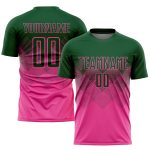 Personalized Pink Green Sublimation Soccer Uniform Jersey Team Custom Name and Number