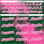Personalized Pink Green-White 3D Pattern Design Abstract Brush Stroke Authentic Baseball Jersey Team Custom Name and Number