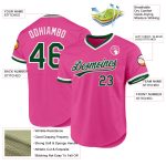 Personalized Pink Green-White Authentic Throwback Baseball Jersey Team Custom Name and Number