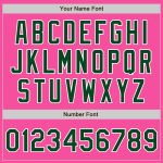 Personalized Pink Green-White Bomber Full-Snap Varsity Letterman Two Tone Jacket Team Custom Name and Number