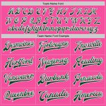 Personalized Pink Green-White Bomber Full-Snap Varsity Letterman Two Tone Jacket Team Custom Name and Number