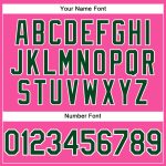 Personalized Pink Green-White Performance T-Shirt Team Custom Name and Number