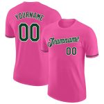 Personalized Pink Green-White Performance T-Shirt Team Custom Name and Number