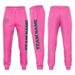 Personalized Pink Kelly Green Fleece Jogger Sweatpants Team Custom Name and Number