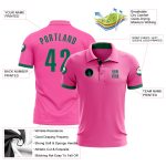 Personalized Pink Kelly Green Performance Golf Polo Shirt Team Custom Name and Number
