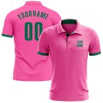 Personalized Pink Kelly Green Performance Golf Polo Shirt Team Custom Name and Number