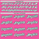 Personalized Pink Kelly Green Pinstripe White Two-Button Unisex Softball Jersey Team Custom Name and Number