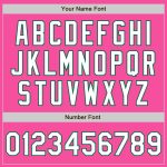 Personalized Pink Kelly Green Pinstripe White Two-Button Unisex Softball Jersey Team Custom Name and Number