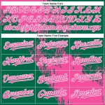 Personalized Pink Kelly Green-White 3D Pattern Design Abstract Brush Stroke Authentic Baseball Jersey Team Custom Name and Number