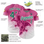 Personalized Pink Kelly Green-White 3D Pattern Design Animal Eagle Authentic Baseball Jersey Team Custom Name and Number