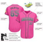 Personalized Pink Kelly Green-White Authentic Drift Fashion Baseball Jersey Team Custom Name and Number