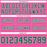 Personalized Pink Kelly Green-White Authentic Throwback Basketball Shorts Team Custom Name and Number