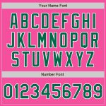 Personalized Pink Kelly Green-White Bomber Full-Snap Varsity Letterman Two Tone Jacket Team Custom Name and Number