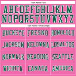 Personalized Pink Kelly Green-White Long Sleeve Performance T-Shirt Team Custom Name and Number