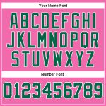Personalized Pink Kelly Green-White Long Sleeve Performance T-Shirt Team Custom Name and Number