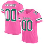 Personalized Pink Kelly Green-White Mesh Authentic Football Jersey Team Custom Name and Number