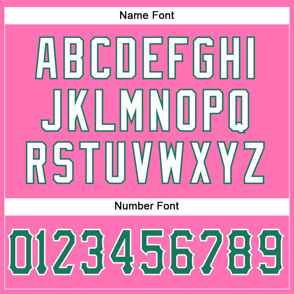 Personalized Pink Kelly Green-White Mesh Authentic Football Jersey Team Custom Name and Number Personalized Pink Kelly Green-White Mesh Authentic Football Jersey Team Custom Name and Number - Image 4