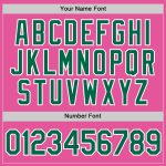 Personalized Pink Kelly Green-White Performance T-Shirt Team Custom Name and Number