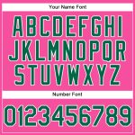 Personalized Pink Kelly Green-White Performance Vapor Golf Polo Shirt Team Custom Name and Number