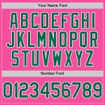 Personalized Pink Kelly Green-White Two-Button Unisex Softball Jersey