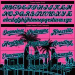 Personalized Pink Lakes Blue-Black 3D Miami Palm Trees City Edition Authentic Baseball Jersey Team Custom Name and Number